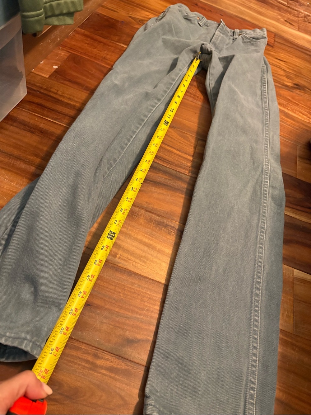Vintage Wrangler High Rise Jeans blue Gray Wash Straight Leg 7x36 Western (1220) - Picture 4 of 9